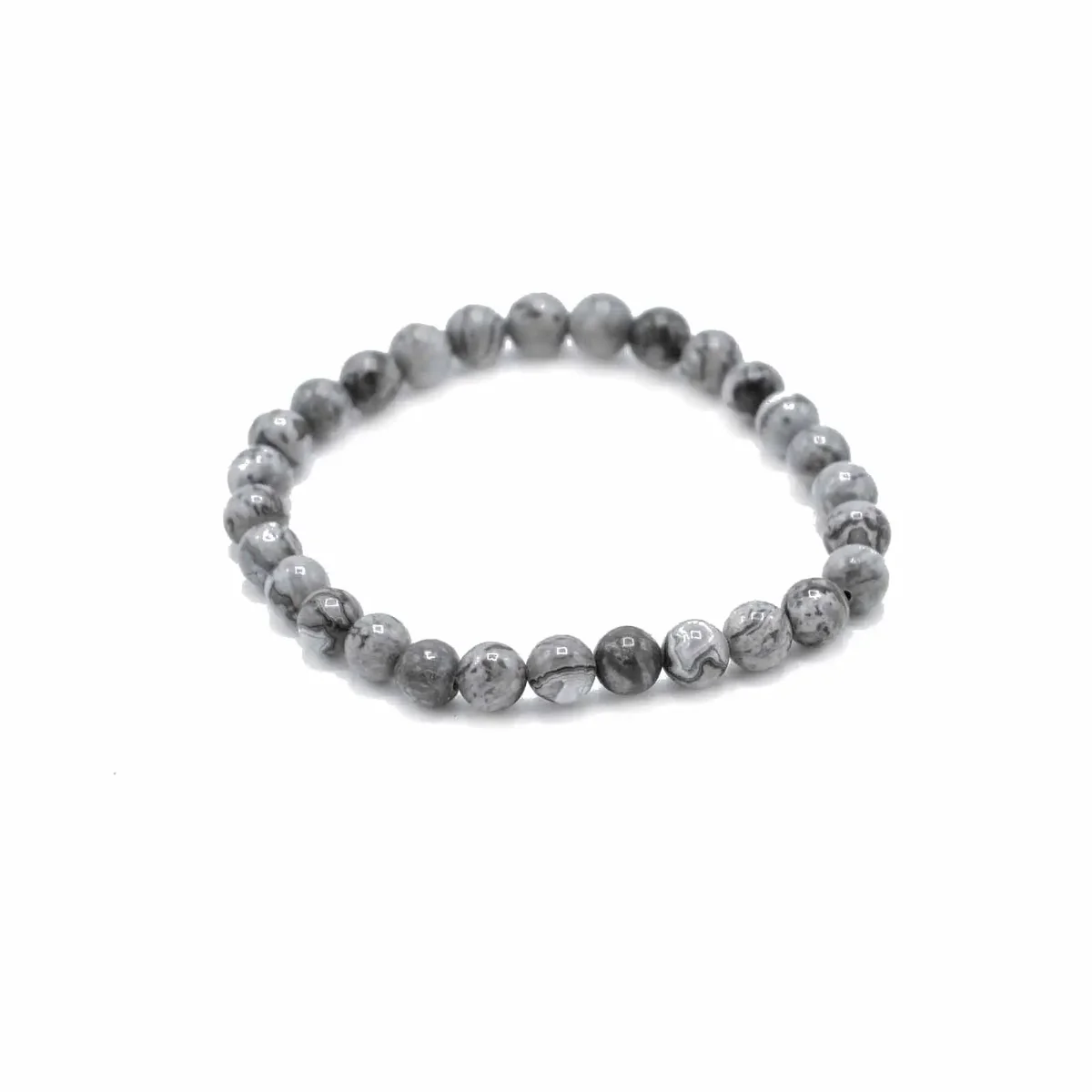 Gemstone manifestation bracelet with map stone, symbol of prosperity.