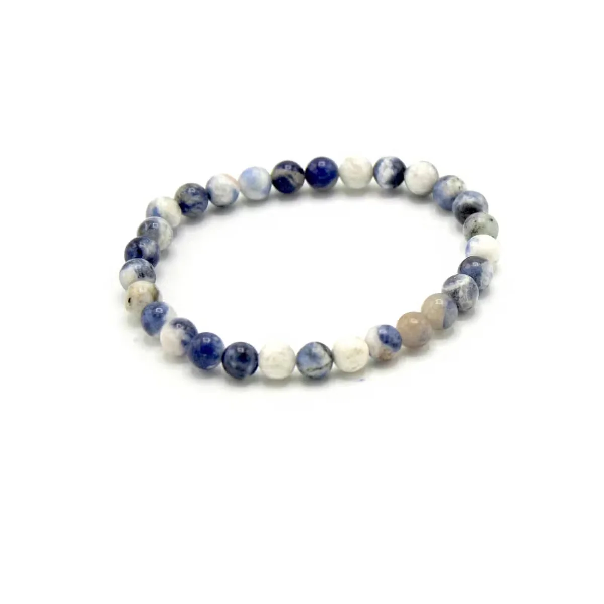 Blue gemstone bracelet featuring sodalite beads.