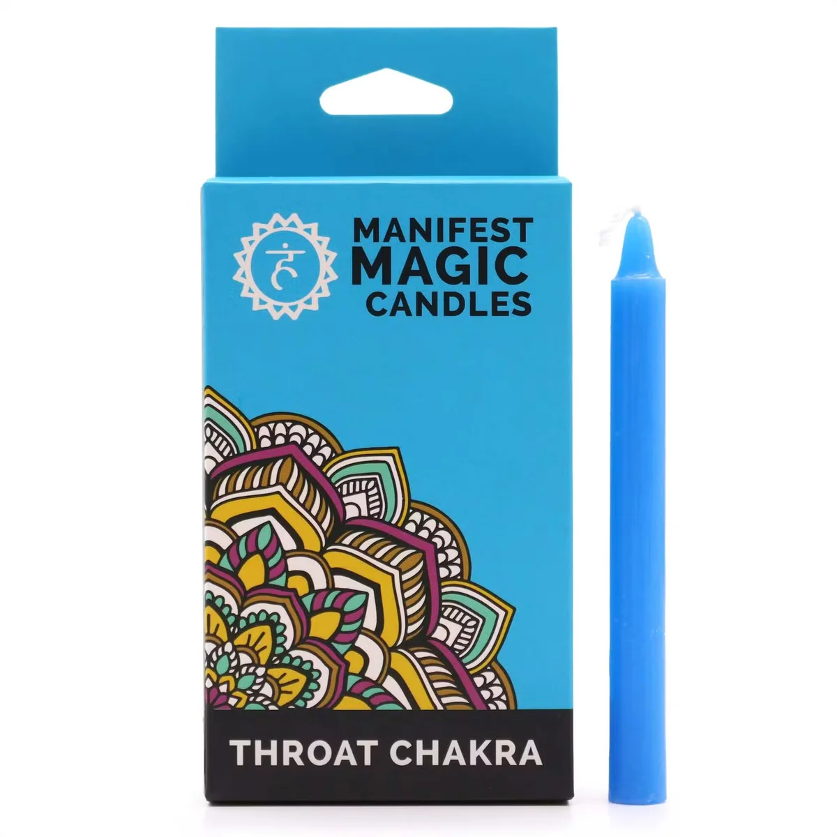 Pack of 12 blue scented candles for Throat Chakra