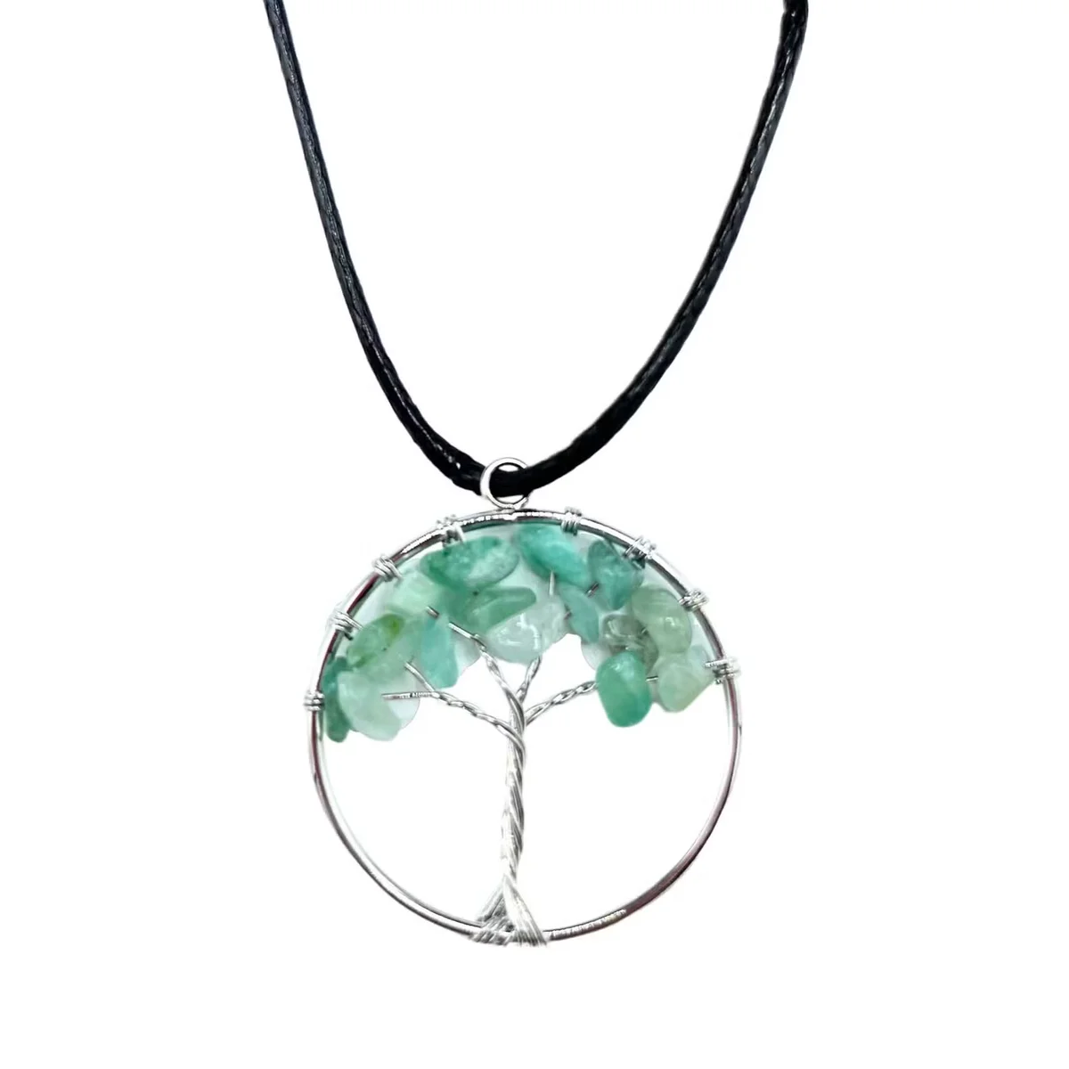 Jade Tree of Life pendant necklace with branching motif, stylish pendant necklace.