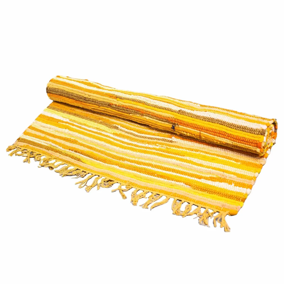 Room rag rug in 150x200cm size with premium quality fabric in vibrant sunrise orange colors