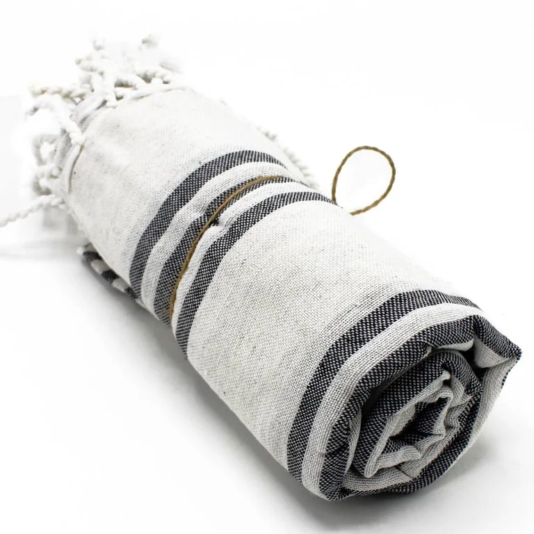 Spa towel charcoal Hamman, 90x170cm, folded in photo.