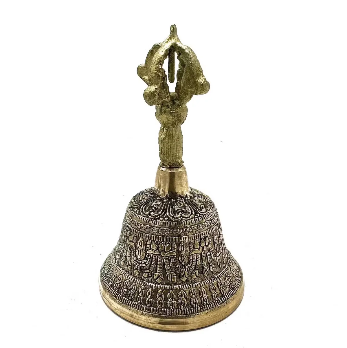Large Tibetan Tingsha Bell 7.5x13cm with intricate designs, perfect spiritual bells UK for meditation and rituals