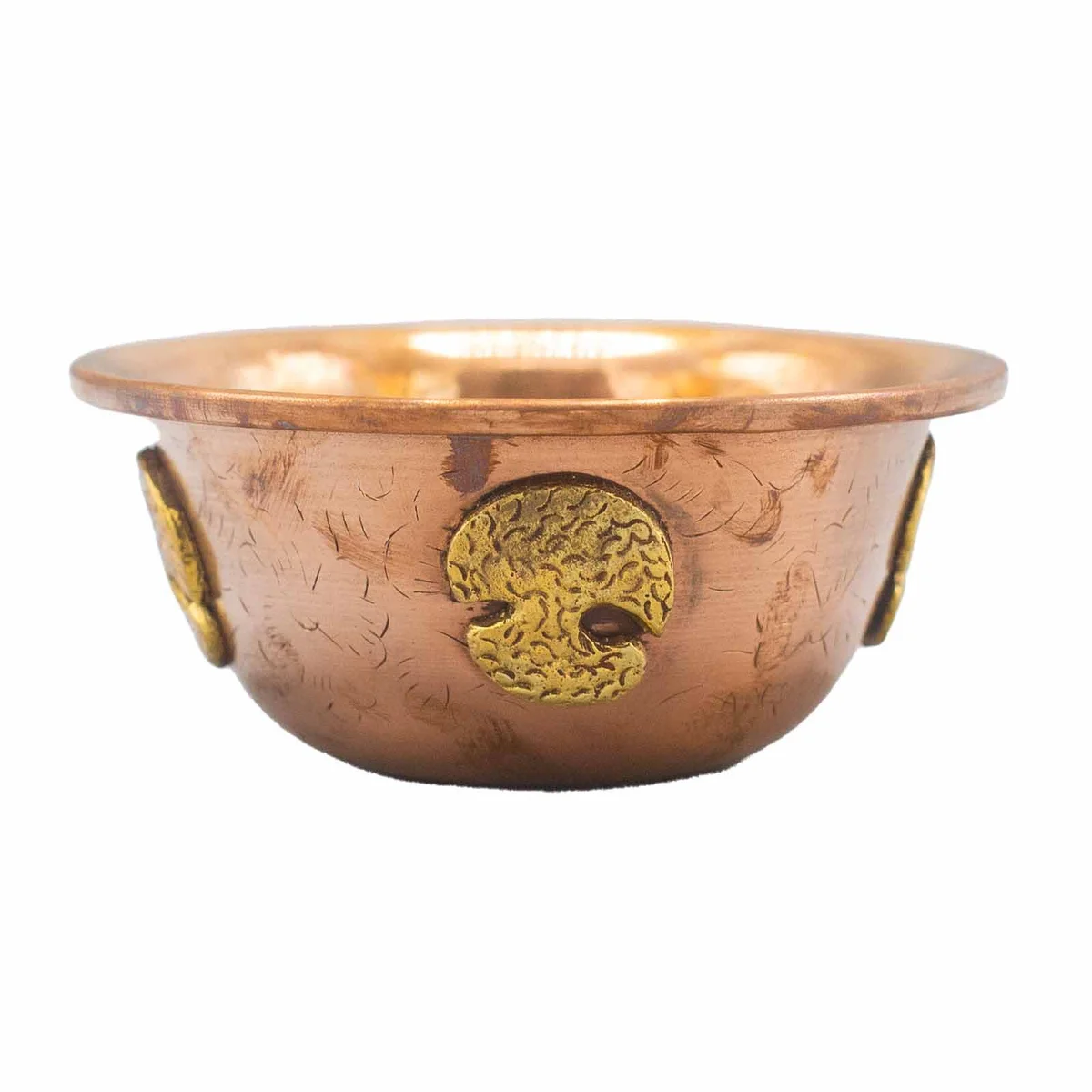 Copper ritual bowl 12x5cm with engraved Tree of Life design on the side