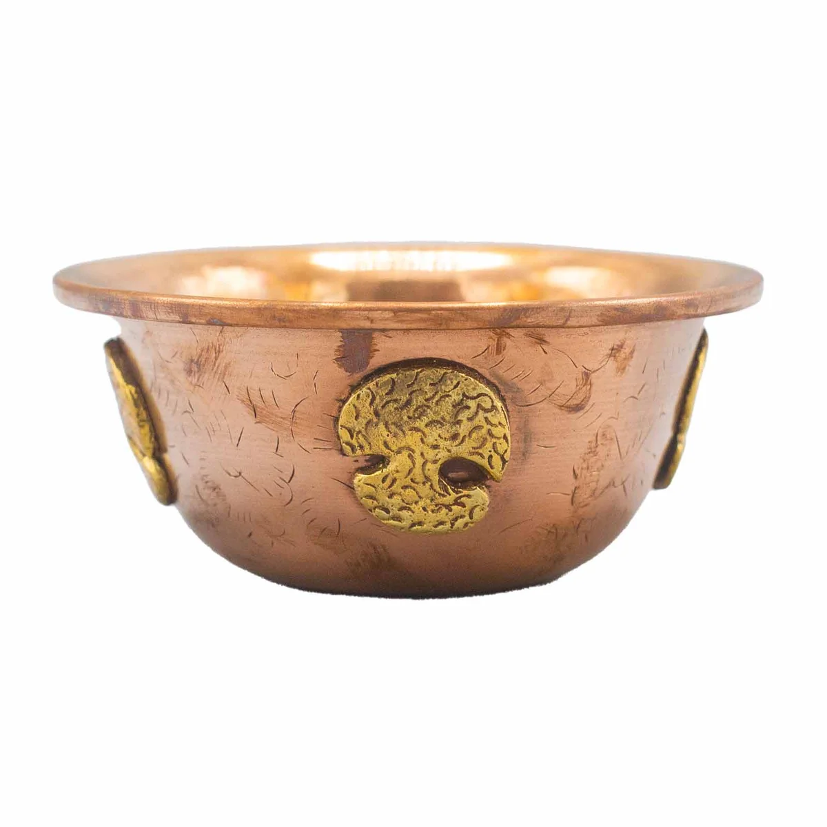 Decorative copper bowl 12x5cm featuring engraved Tree of Life design on its surface