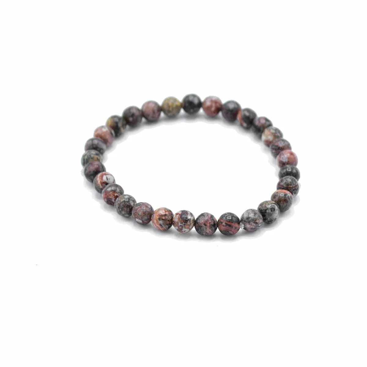 Courage gemstone bracelet with Lepard Skin design displayed on a wrist