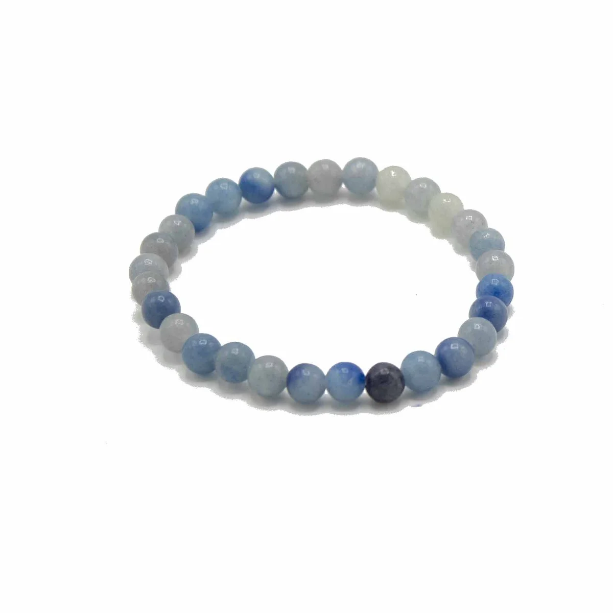 blue lace agate bracelet, gemstone strand around a wrist
