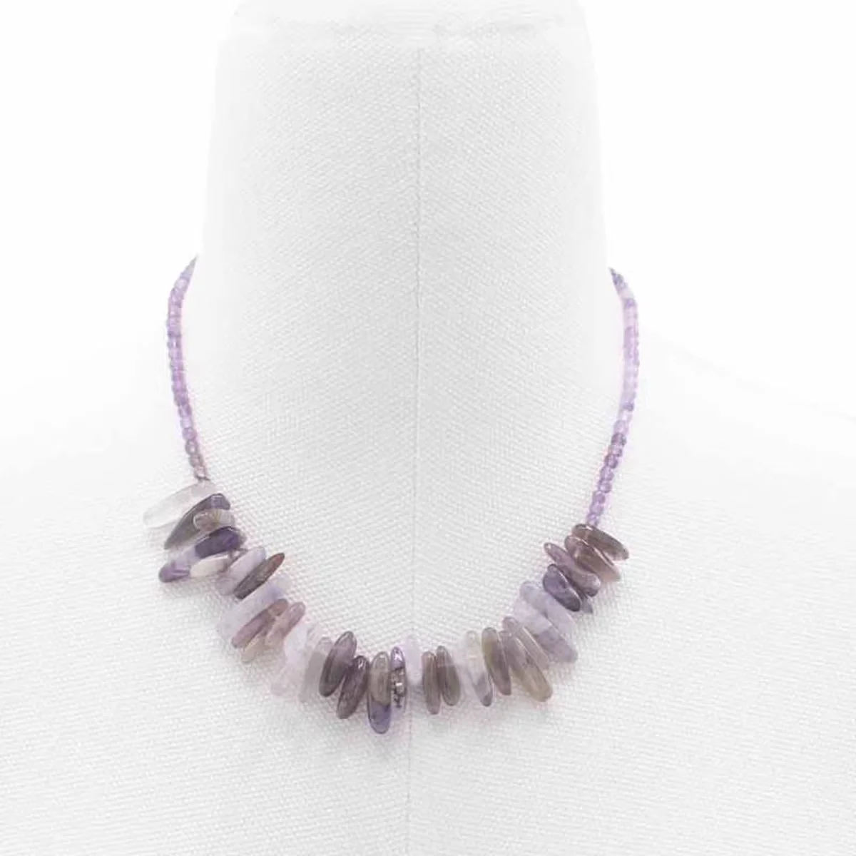 stylish amethyst jewellery featuring a longstone gem on a delicate chain