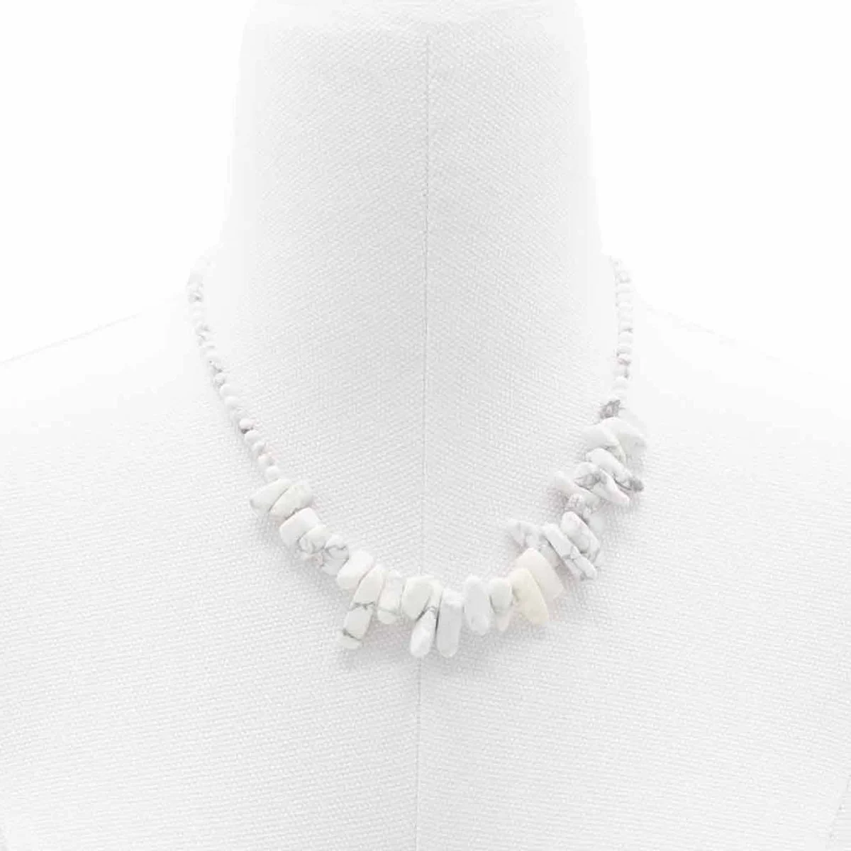 Longstone Gem Necklace with a white jasper gemstone pendant, part of gemstone jewellery.