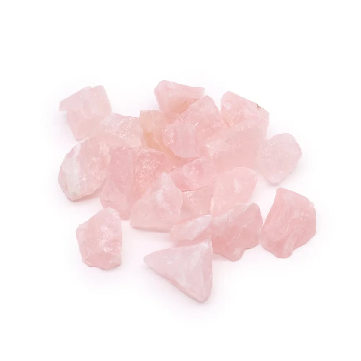 Chunk of raw decorative rose quartz stones weighing 500gm with natural pink hues and rough texture