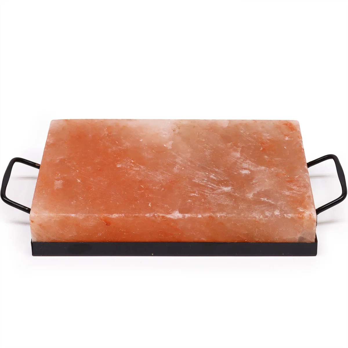 Rectangular Himalayan salt BBQ plate measuring 30x20x5cm, pink salt slab for cooking and grilling food