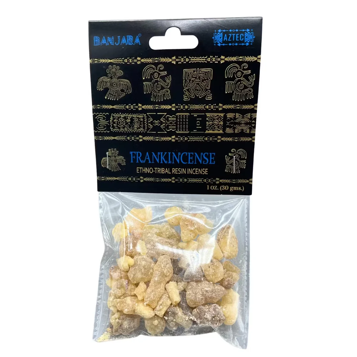 Close-up of aromatic Banjara tree resin frankincense chunks on a white background