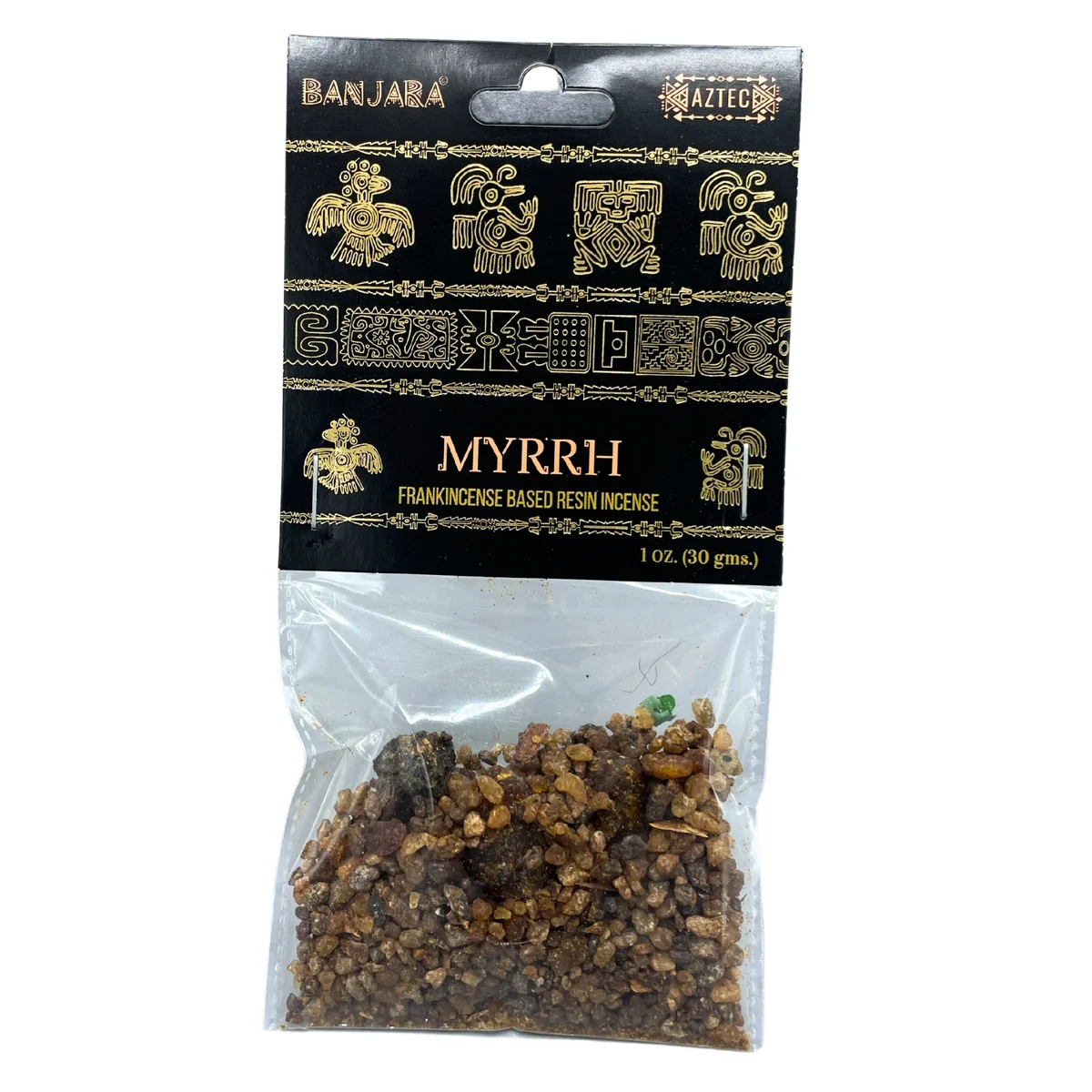 Close-up of natural myrrh resin pieces from Banjara tree on a plain background