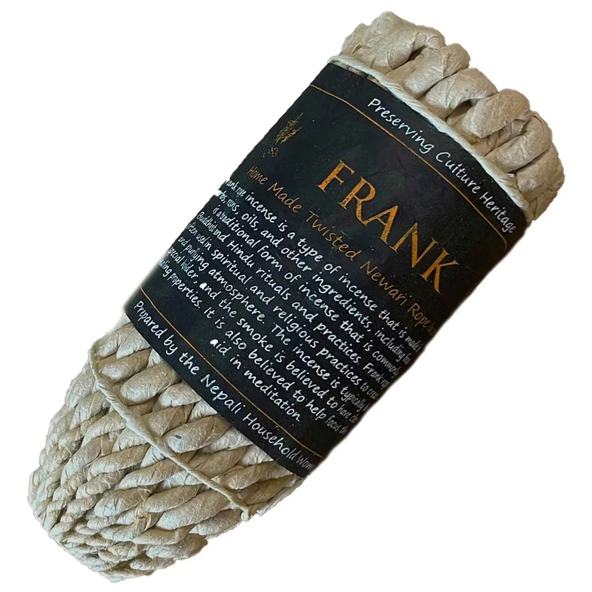 Coiled Pure Herbs Frankincense rope incense sticks on a white background for natural incense UK use