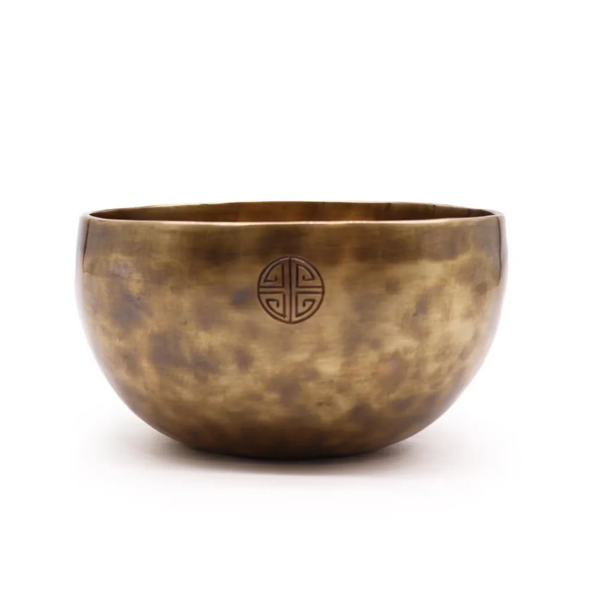 Large Nepalese Moon Bowl weighing approx 850g, showing detailed surface texture, 17cm bowl size visible