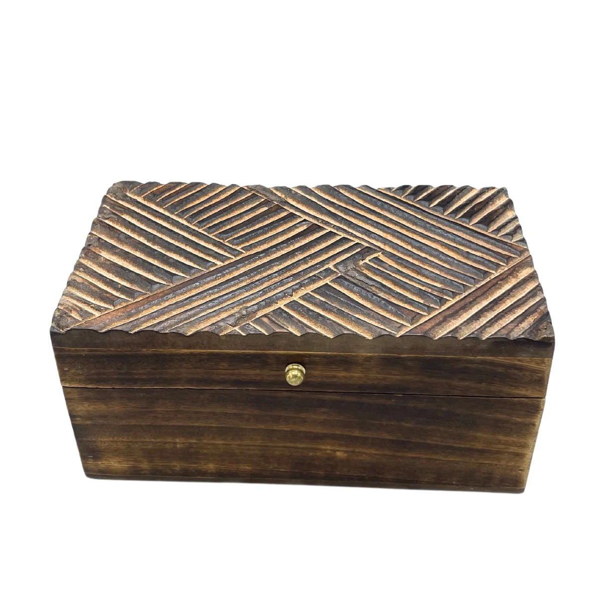 Vintage multi purpose box with antique lines design, measuring 22x12x10cm, in a vintage deco style