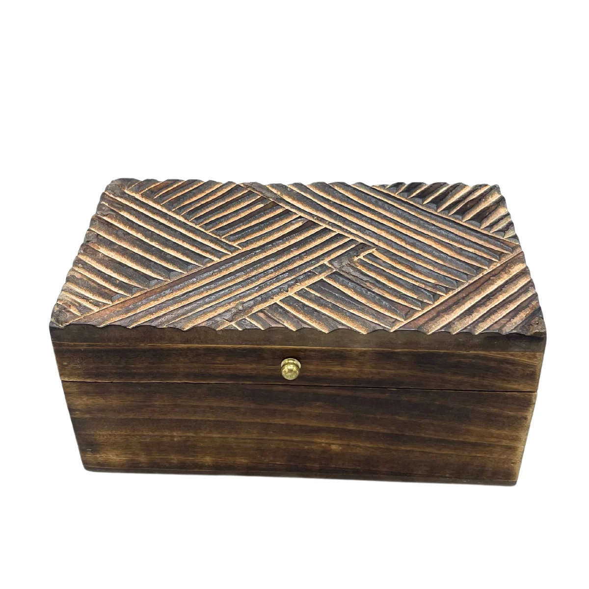 Vintage Deco antique style box with multi-purpose design, measuring 22x12x10cm, featuring antique lines pattern