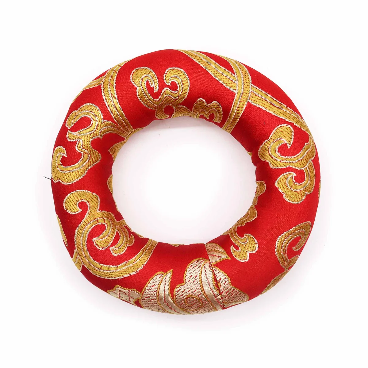 Red cushion for singing bowl, 10cm hoop cushion designed for 12-14cm singing bowls in vibrant red color