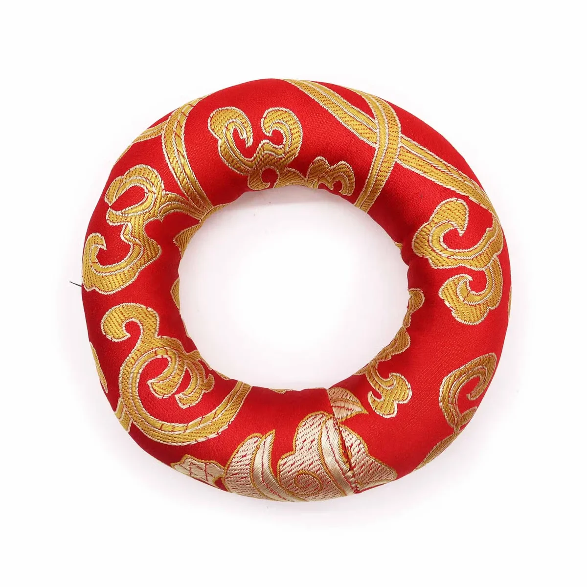 Red 10cm cushion for bowls designed to hold 12-14cm singing bowls securely on flat surfaces