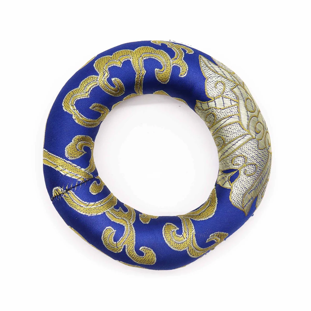 Blue singing bowl cushion 10cm hoop style designed for 12-14cm singing bowls on white background