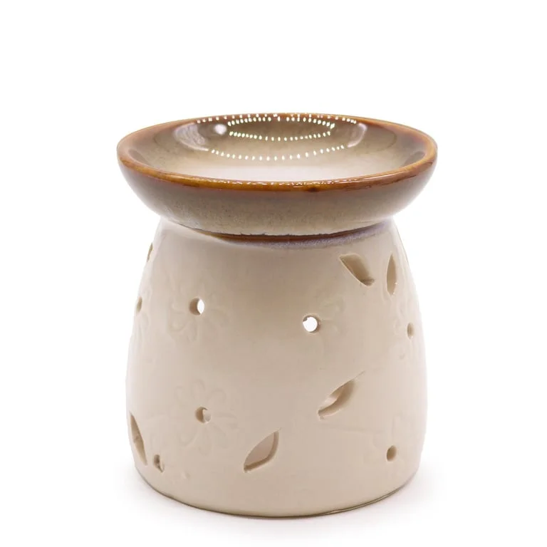 Classic natural oil burner on a neutral background