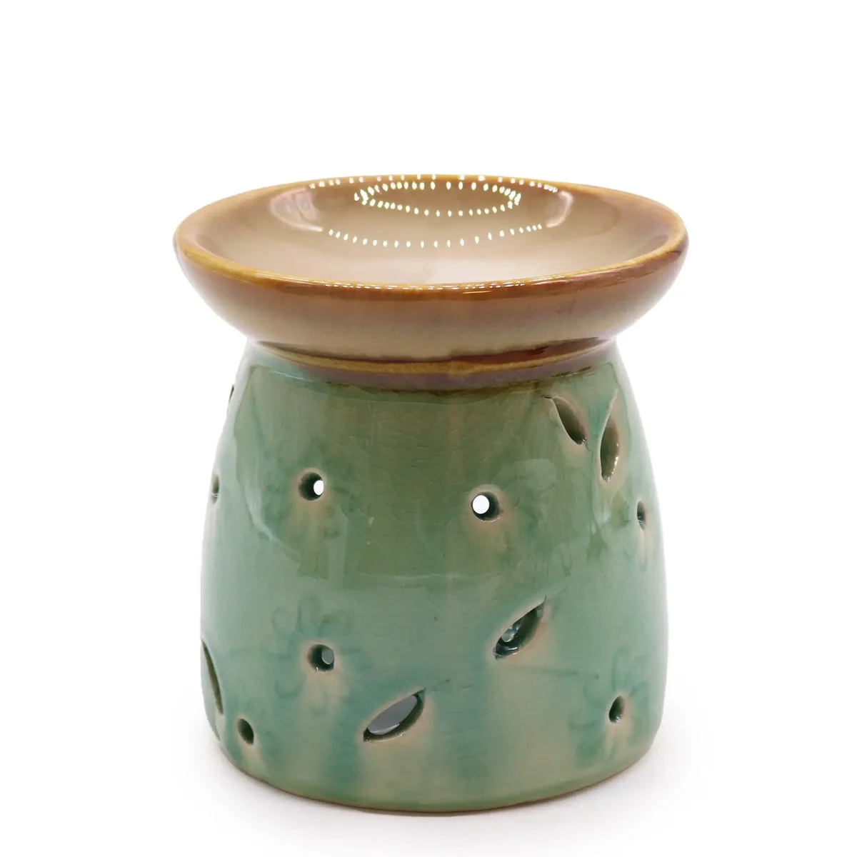 Classic blue oil burner with a simple, traditional design for home fragrance use
