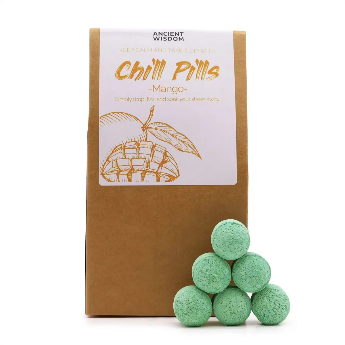 Chill Pills Mango flavour gift pack sweets in a 350g pack with colourful packaging and assorted sweets visible
