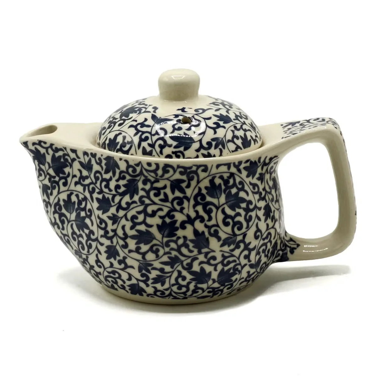 Blue teapot, small herbal style, simple patterned design – a great gift.
