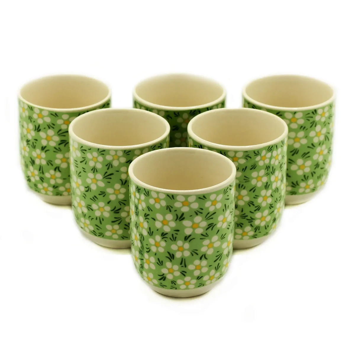 green daisey cup displayed, suitable for herbal tea