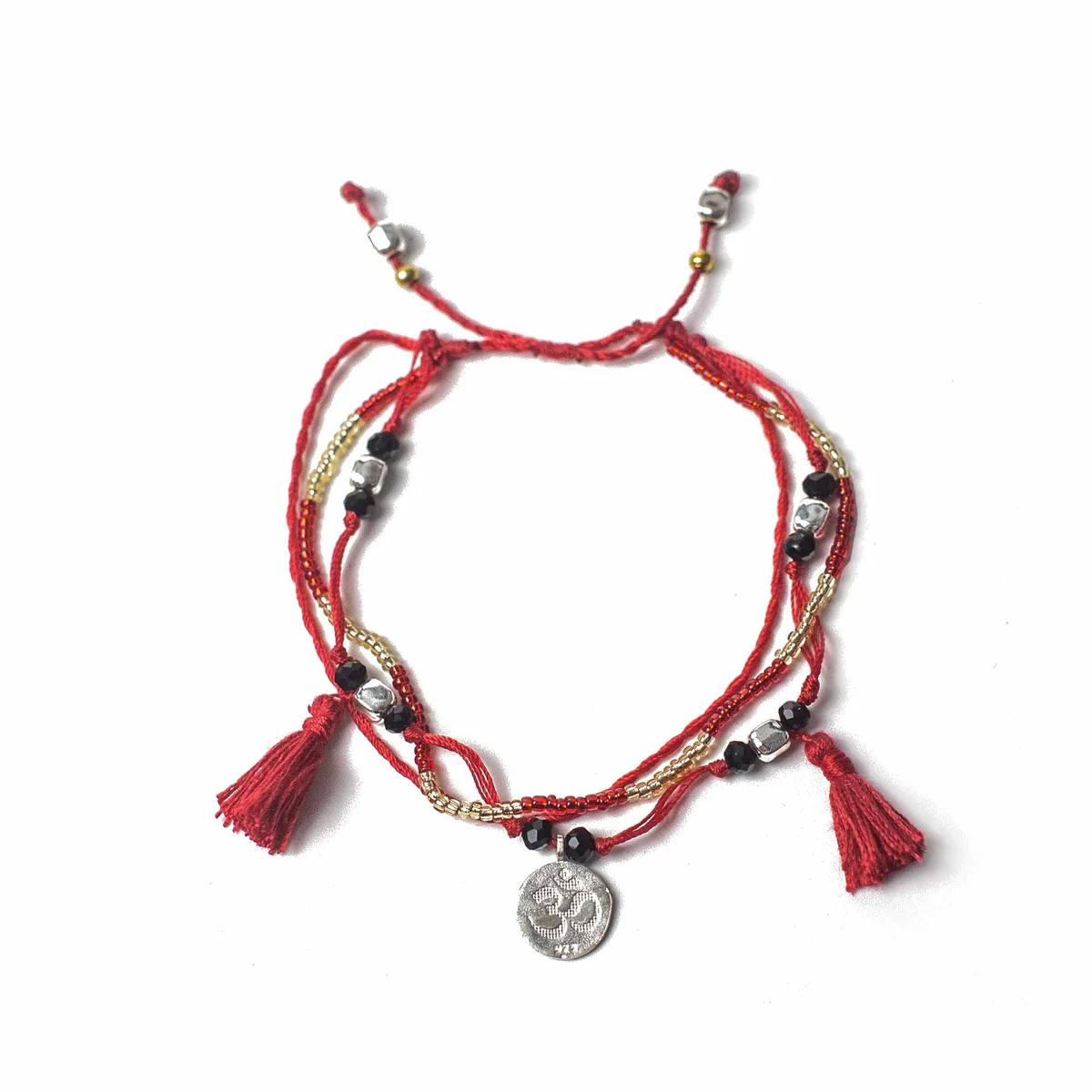 Temple string bracelet displayed on neutral background, an endless wisdom bracelet