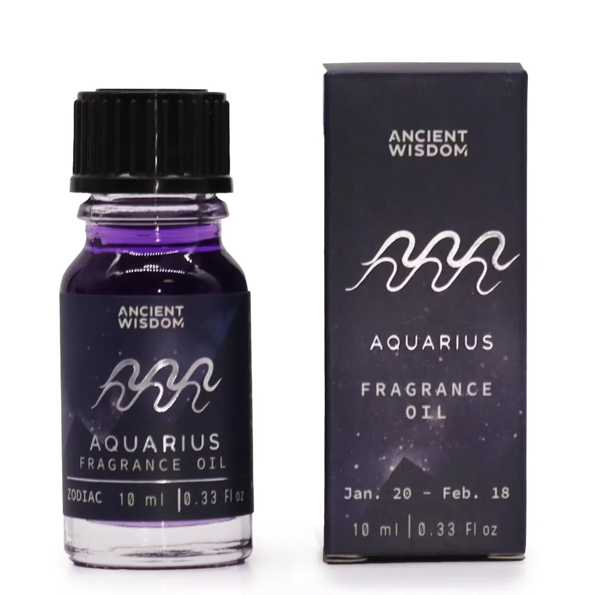 Aquarius scent oil in 10ml Zodiac glass bottle