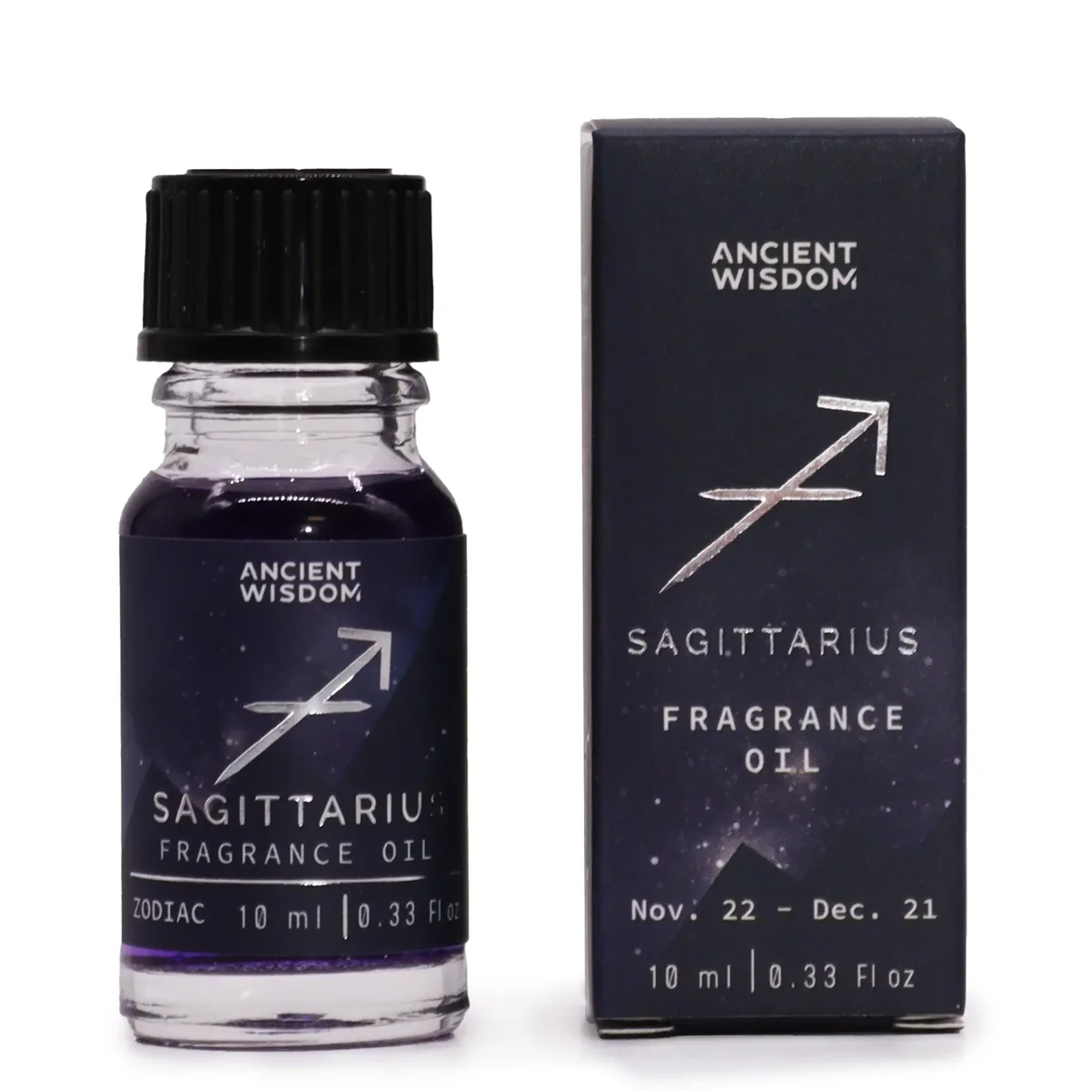 10ml Zodiac fragrance oil bottle with Sagittarius label