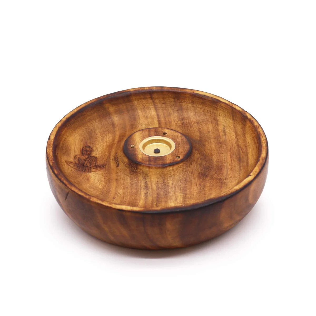 Buddha disc incense burner holding a stick and a cone, ideal for a stick and cone burner.