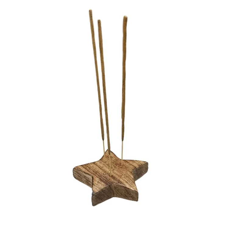 Brass incense holder star shaped, engraved with zodiac sign, elegant brass burner.