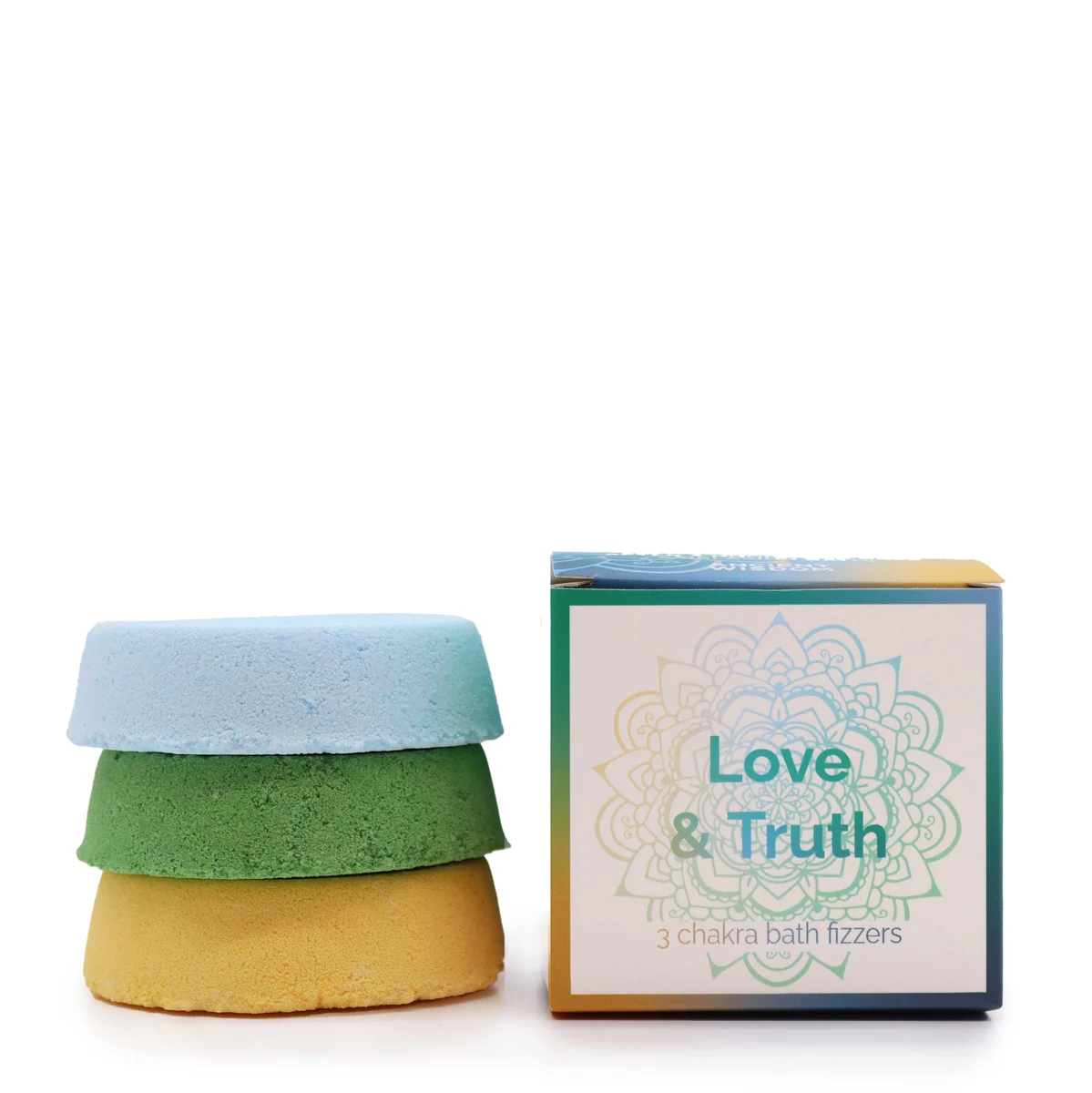 Love and truth bath fizz in a small box