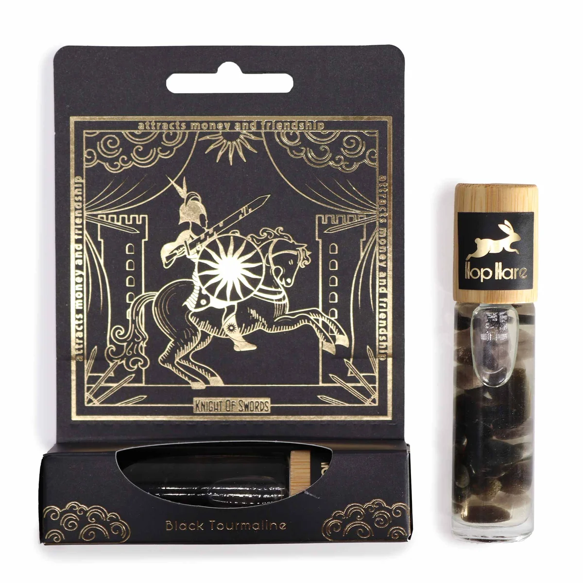 HH Tarot Roll On – The Knight fragrance, a small roll‑on bottle with black label and silver cap.