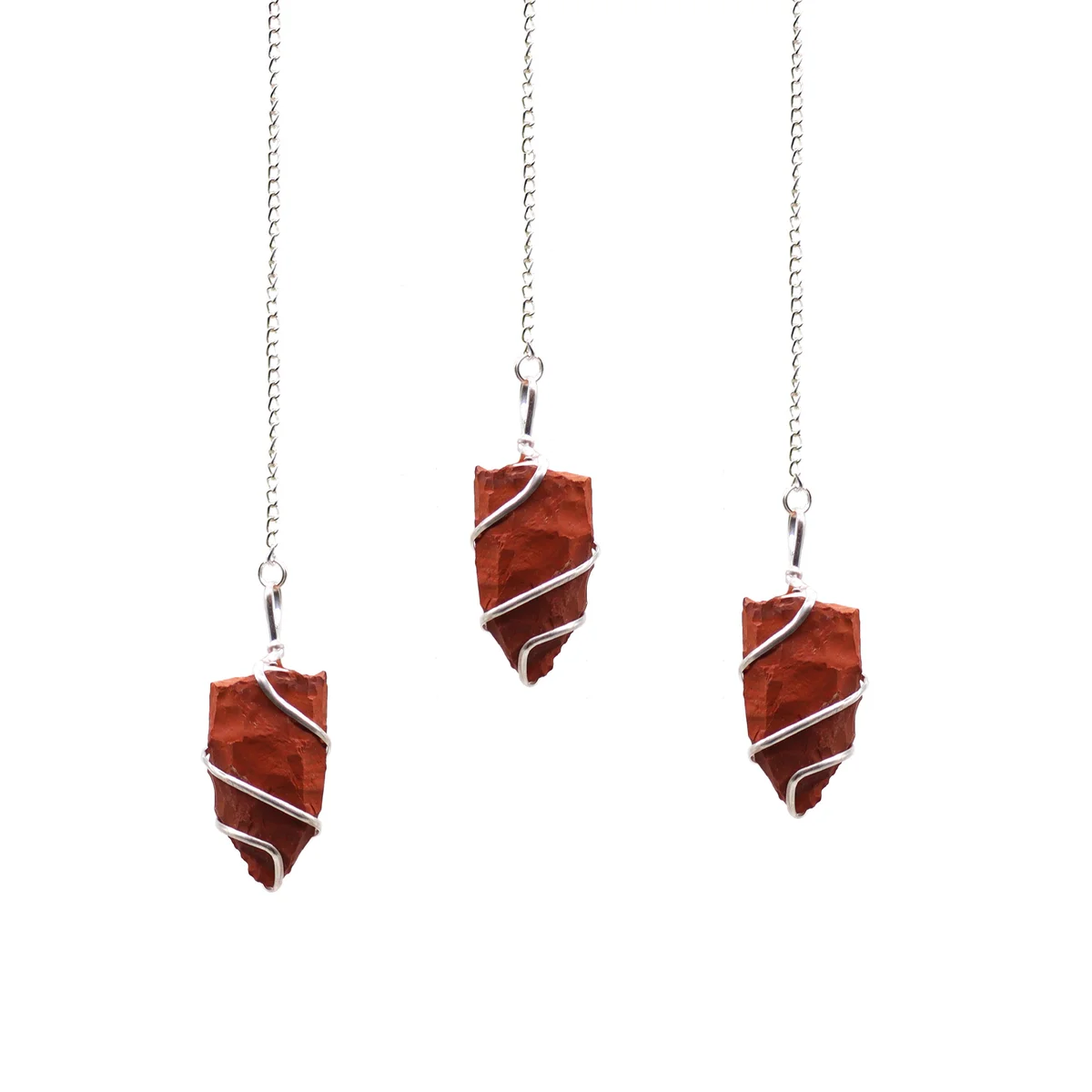 Raw red jasper gemstone pendulum with natural texture, ideal for red jasper decor and spiritual use