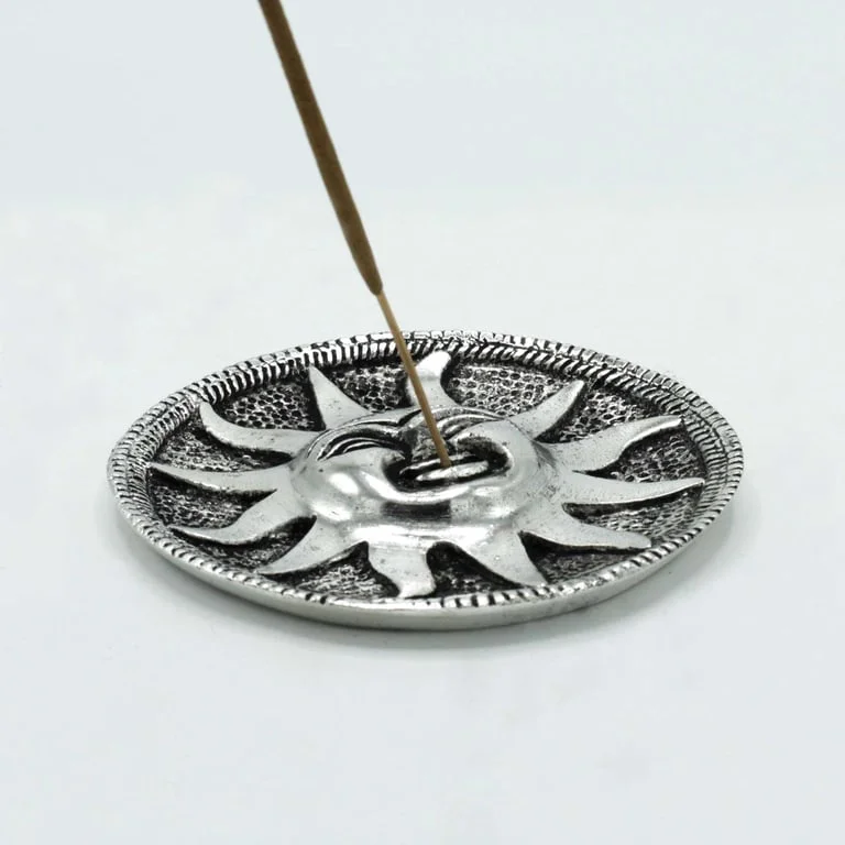 Polished aluminium sun incense holder, 9m long, bright metallic design.