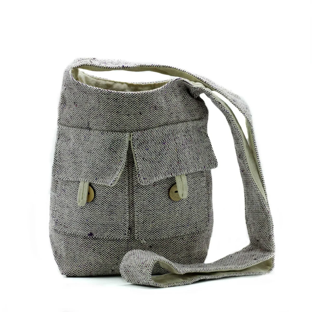 Medium handbag in soft lavender with two pockets from the Natural Tones collection