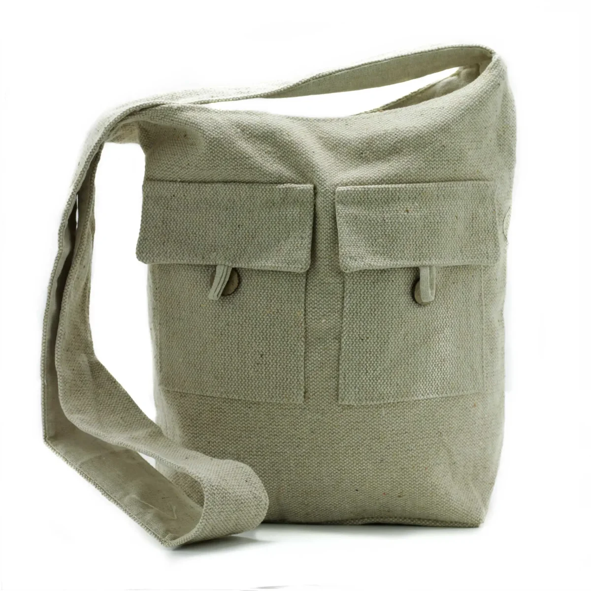 Large natural tone bag with two pockets in a natural color, designed for everyday use and storage