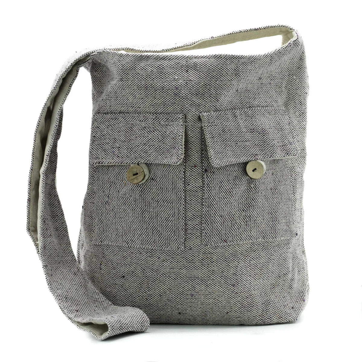 Large two pocket bag in soft lavender color from Natural Tones with a simple, clean design