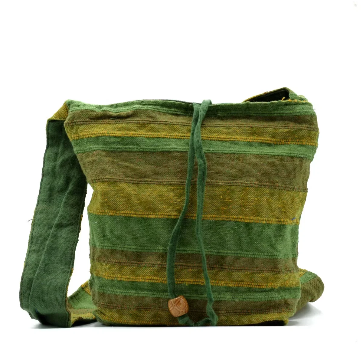 Blue Nepal sling bag shown hanging, highlighting its design as a lightweight shoulder bag for summer use