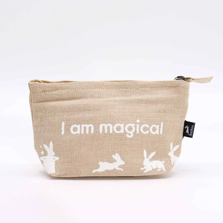 A small pouch from the hop hare pouch series titled “I am Magical”