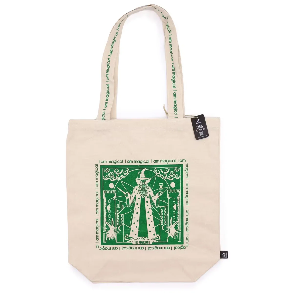 Lightweight tote bag featuring a hop hare design with the phrase I am Magical on the front