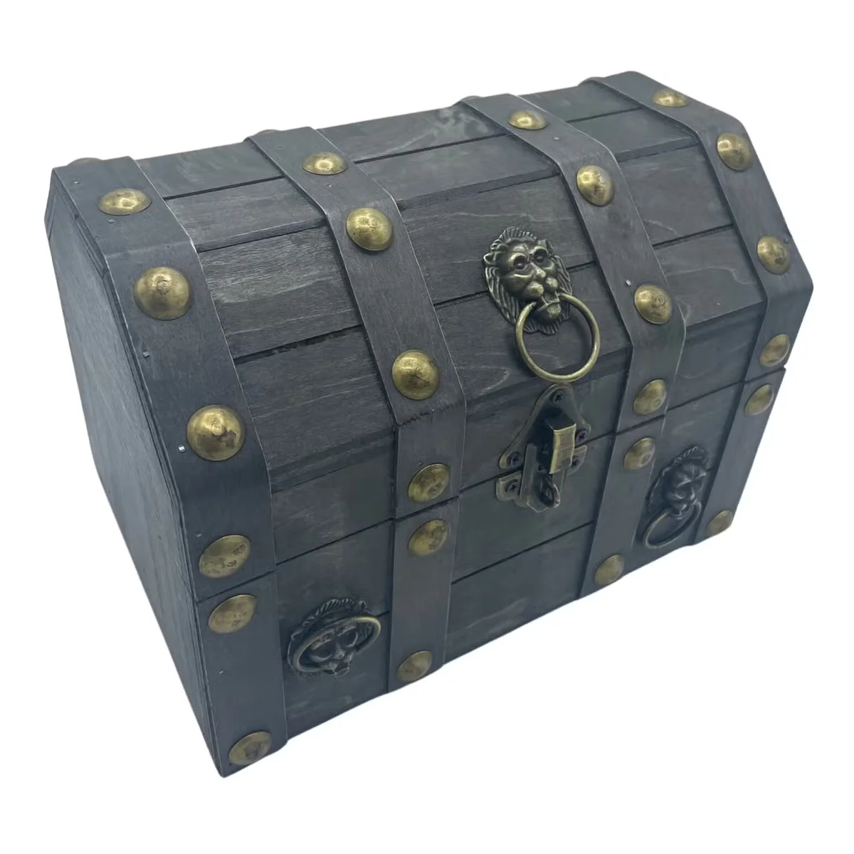 Large grey treasure chest, a large storage chest.