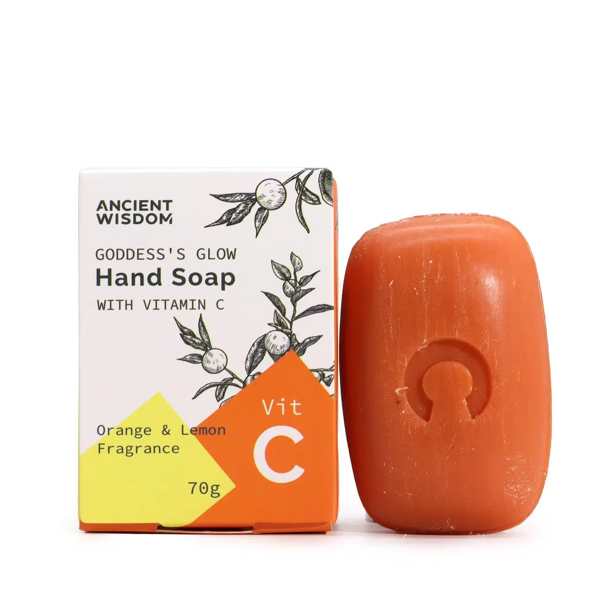 Bottle of brightening vitamin C hand soap with essential oils – moisturising hand soap.