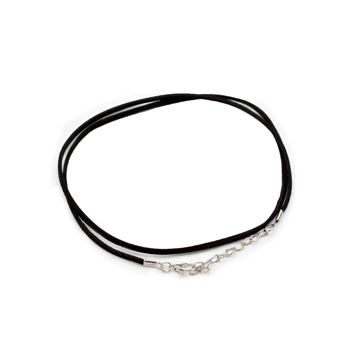 Black faux leather pendant cord 55cm long, featuring 2.5mm leather cord