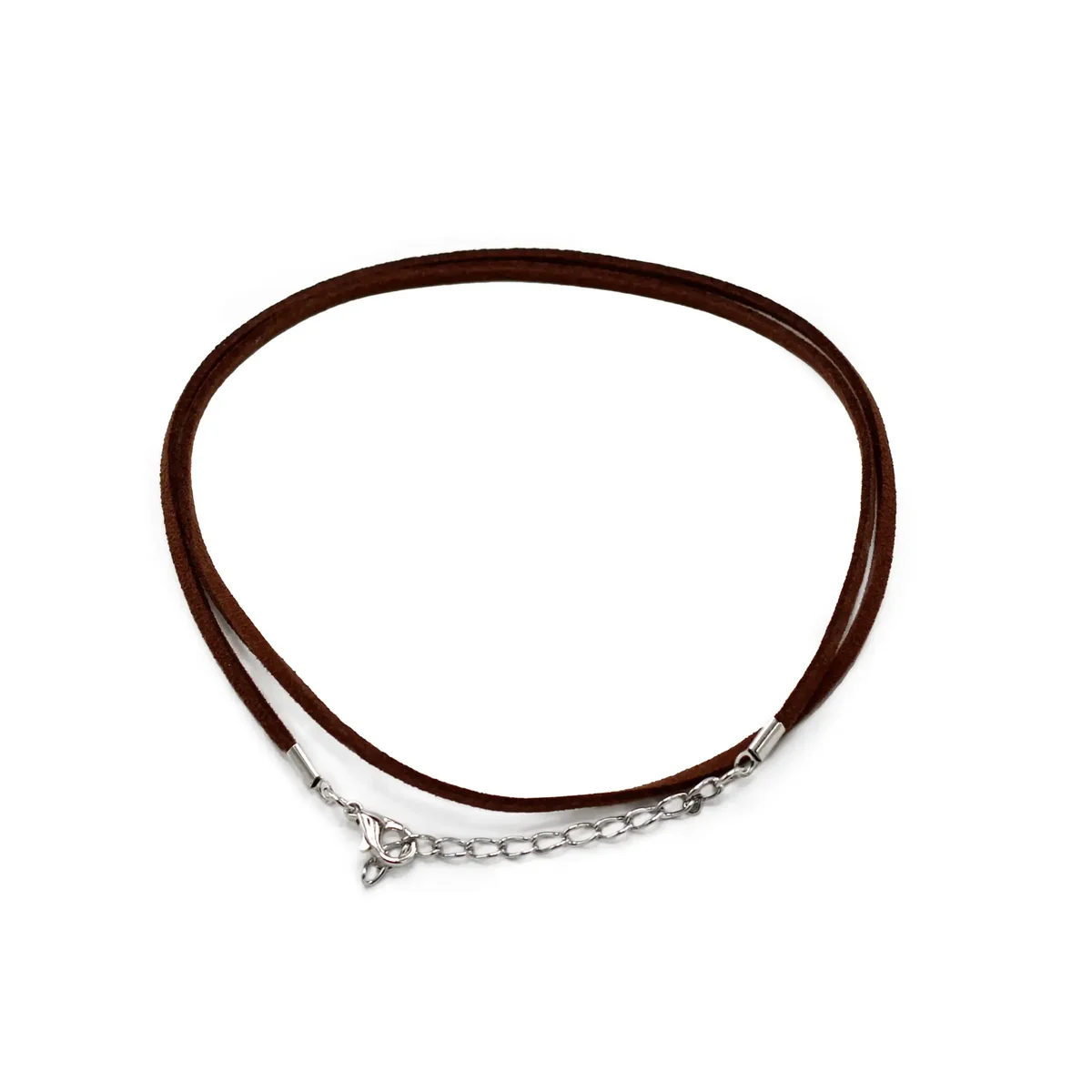 dark brown pendant cord 2.5mm wide, 55cm long, woven faux leather displayed against a neutral backdrop.