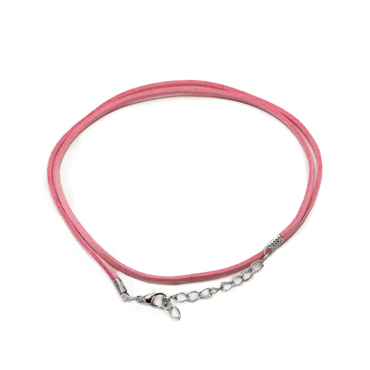 Pink faux leather pendant cord, 2.5mm thick, 55cm leather cord.