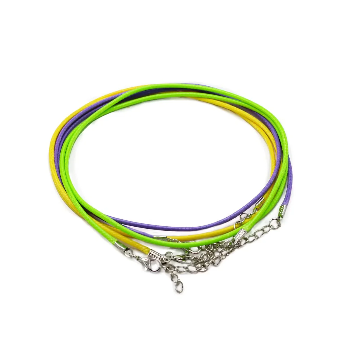 Assorted colour cords: 2mm wide waxed pendant cord, 55cm length, displayed in multiple bright colours.